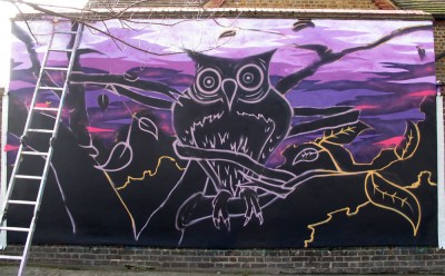 Haseltine school graffiti mural