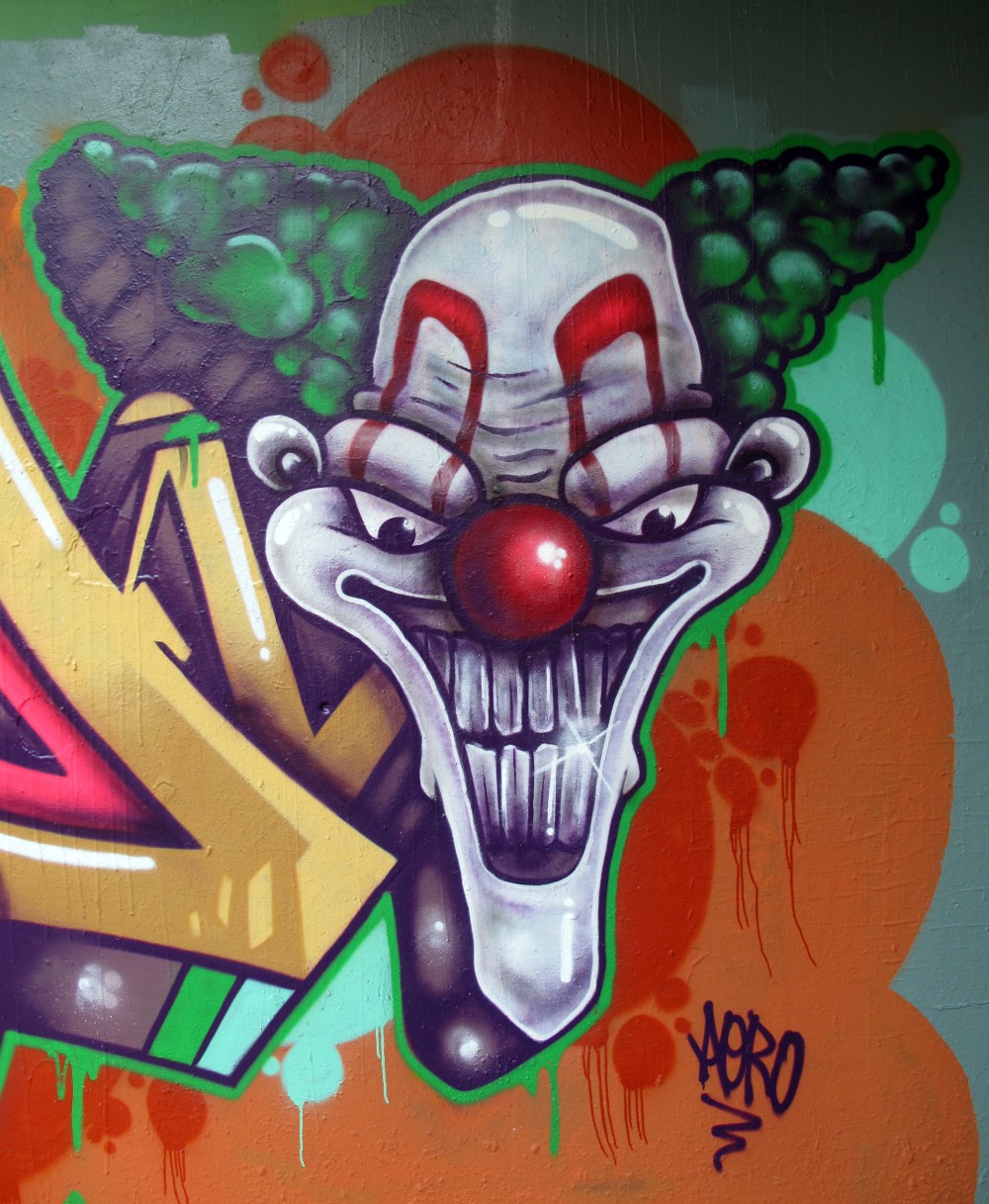 Clowning around down leake street waterloo London graffiti mural