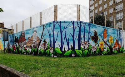 wildlife graffiti mural