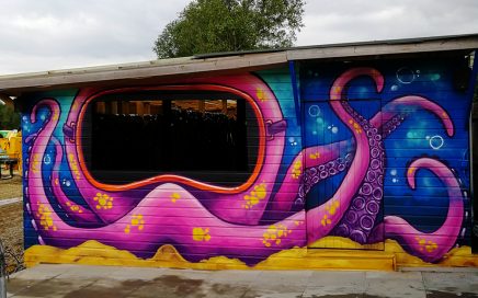 octopus graffiti mural