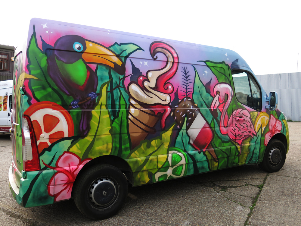 graffiti mural van