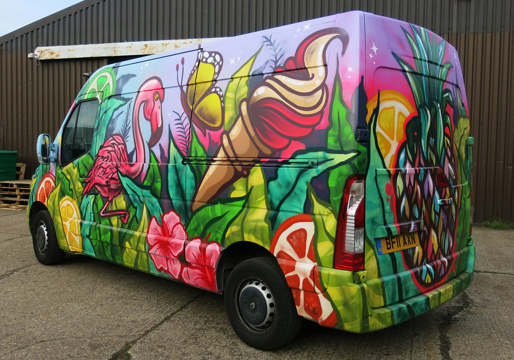 graffiti mural van